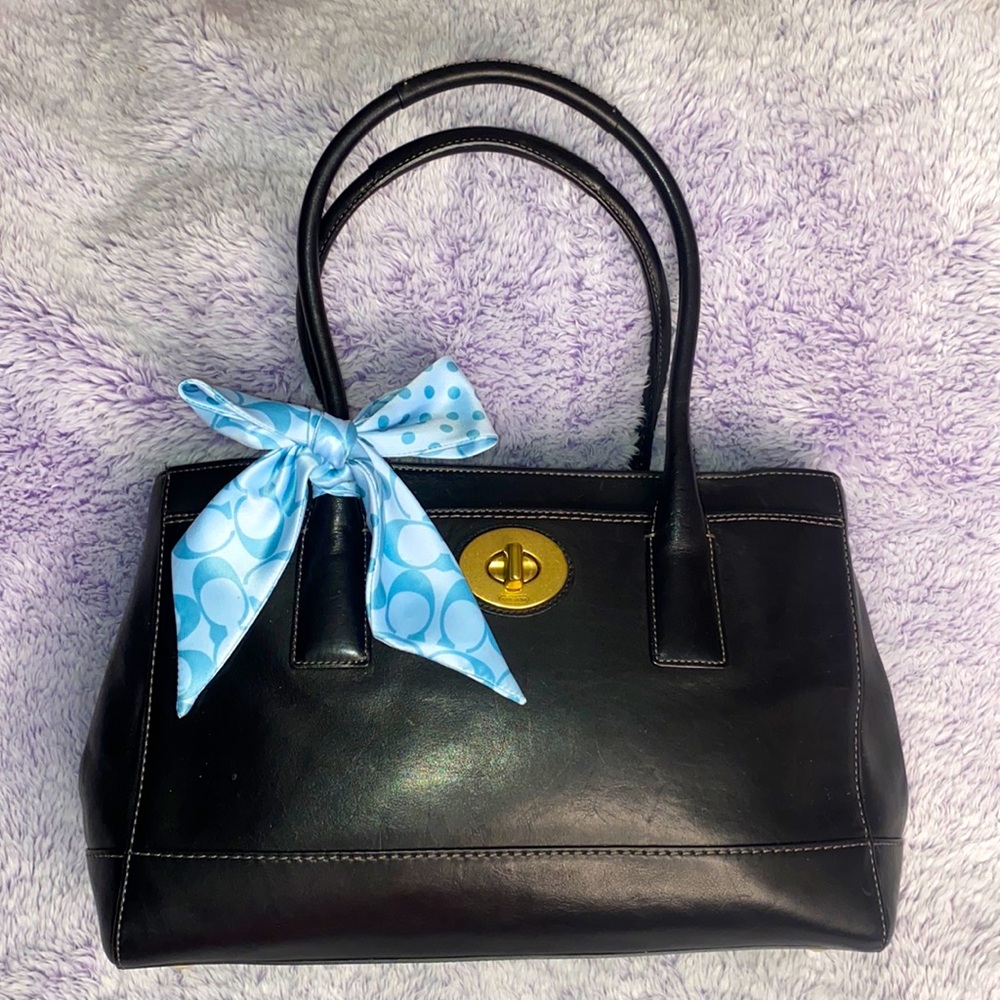 COACH GENUINE LEATHER MADELINE BAG with BAG SCARF - Picture 4 of 16